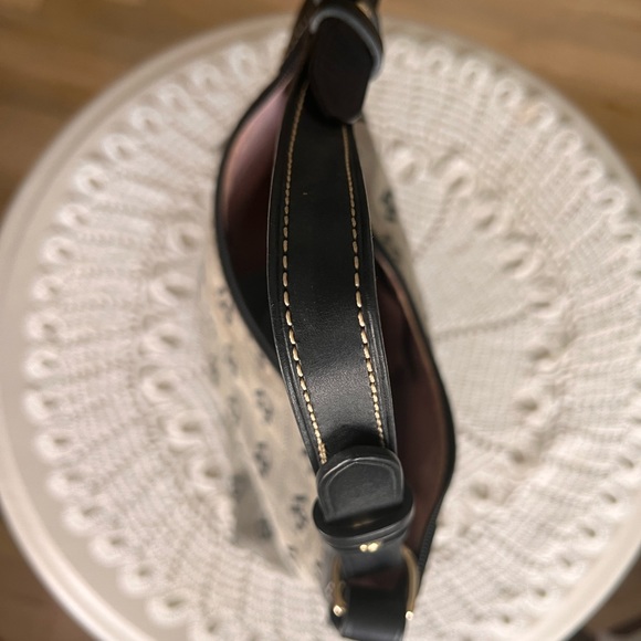 Dooney & Bourke Tan and Black Canvas Purse - Picture 5 of 14